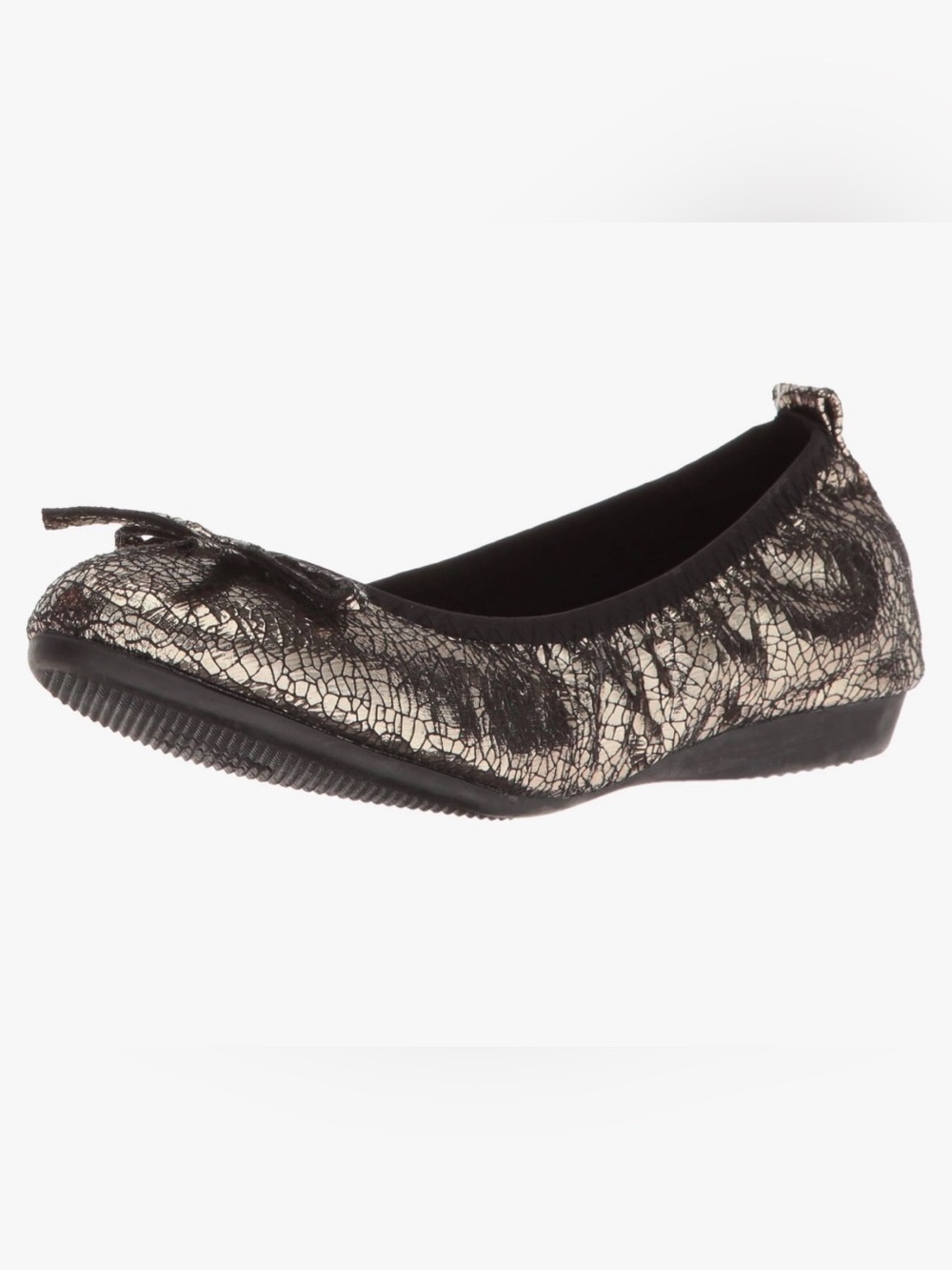 bernie mev. Curlies bow pewter metallic ballet flats